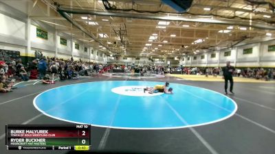 112 lbs Cons. Round 1 - Burke Malyurek, Touch Of Gold Wrestling Club vs Ryder Buckner, Moorcroft Mat Masters