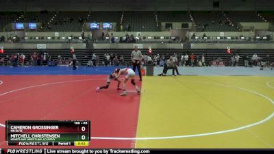 65 lbs Cons. Round 5 - Cameron Grossinger, Mn Elite vs Mitchell Christensen, Heartland Wrestling Academy