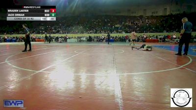 80 lbs Consi Of 32 #2 - Braden Laster, Mustang Middle School vs Jack Orman, Midwest City Bombers