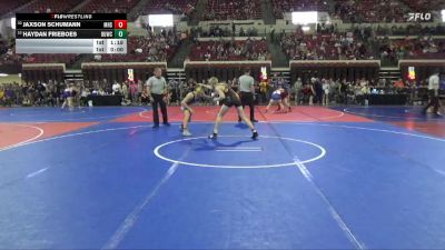 130 lbs Champ. Round 2 - Jaxson Schumann, Minot High School vs Haydan Frieboes, Miles City Wrestling Club