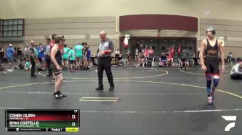 140 lbs Quarterfinals (8 Team) - Cohen Olsen, Foxfire WC vs Ryan Costello, Team Gotcha Black