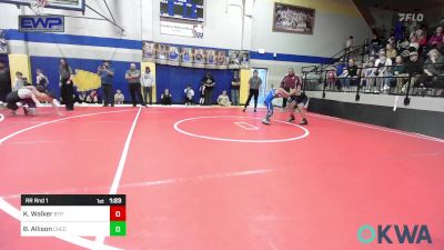 90 lbs Rr Rnd 1 - Kayden Walker, Tulsa Blue T Panthers vs Brantley Allison, Checotah Matcats