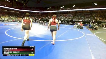 155 Class 1 lbs Quarterfinal - Claire Barton, Maysville vs Sidney Zimmerman, Hannibal