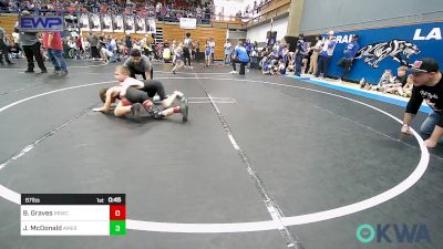 67 lbs Quarterfinal - Blaze Graves, Red Ryder Wrestling Club vs Judge McDonald, American Killer Bees