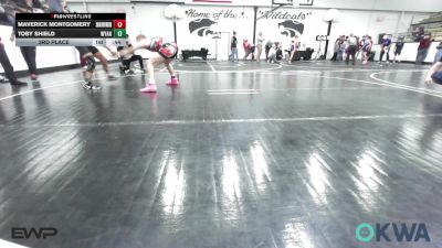 132 lbs 3rd Place - Maverick Montgomery, Skiatook Youth Wrestling vs Toby Shield, Wyandotte Youth Wrestling