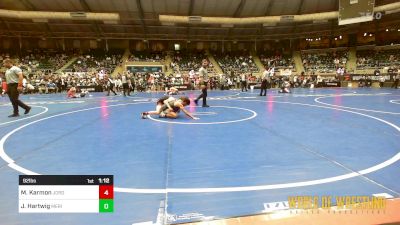 92 lbs Round Of 16 - Mack Karmon, Jordan Trained OH vs Jacob Hartwig, Meridian Maniacs