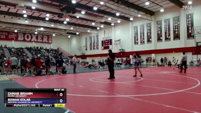 138 lbs Round 4 - Rowan Kolar, Western Washington University vs ZAinab Ibrahim, Pacific University