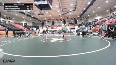 115 lbs 3rd Place - Addison Gibson, McAlester High School Girls vs Madison Compton, Catoosa Wrestling