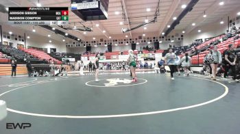 115 lbs 3rd Place - Addison Gibson, McAlester High School Girls vs Madison Compton, Catoosa Wrestling