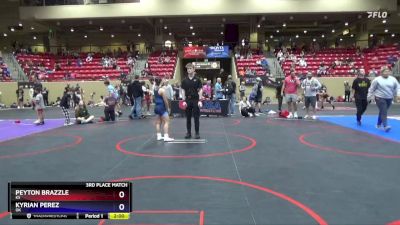 100 lbs 3rd Place Match - Peyton Brazzle, KS vs Kyrian Perez, OK