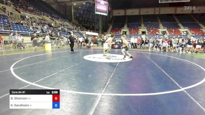 150 lbs Cons 64 #1 - Brayden Shannon, PA vs Kyler Sandholm, IA