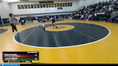 132 lbs Quarterfinal - Ryan Pauken, Grapevine Cross Timbers vs Tyson Gibson, Southlake Carroll