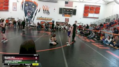 85 lbs Cons. Semi - Elijah Hill, Thermopolis Wrestling Club vs Havana Martinez, North Big Horn Rams