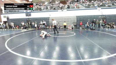 72 lbs Cons. Round 2 - Kameron Zimmerschied, Hawk Wrestling Club vs Lincoln Shaw, Small Town Grims