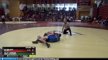 133 lbs Quarterfinal - Dj Millett, Millikin vs Riley Harger, Graceland University
