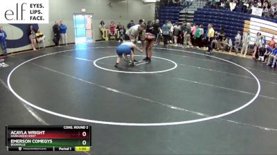 155 lbs. Cons. Round 2 - Emerson Comegys, Boonville vs Acayla Wright, Hazelwood West