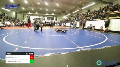 49 lbs Rr Rnd 2 - Alex Korte, Wagoner Takedown Club vs Johnny Weisinger, Wyandotte Youth Wrestling