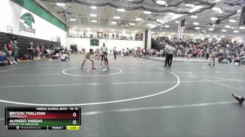 70-75 lbs Cons. Round 2 - Bryson Twillman, Eierman Elite vs Alfredo Vargas, Kansas-USA Wrestling