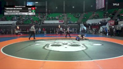 5A 157 lbs Semifinal - Callen Hettich, Springville vs Bryson Millwood, Corner