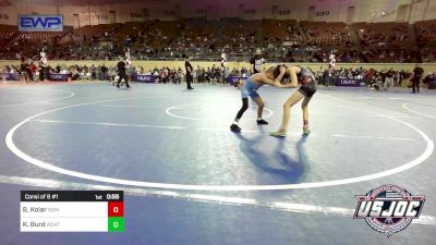 58 lbs Consi Of 8 #1 - Beckam Kolar, Team Nomad vs Kol Burd, Weatherford Youth Wrestling