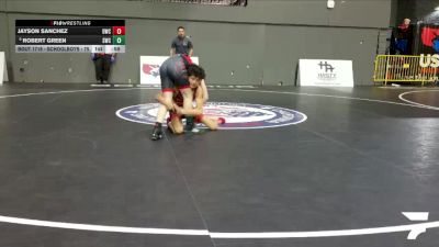 Schoolboys - 100 lbs Champ. Round 1 - Jayson Sanchez, Delta Wrestling Club vs Robert Green, Silverback Wrestling Club