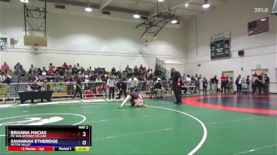 207 lbs Quarterfinal - Brianna Macias, Mt. San Antonio College vs Savannah Etheridge, Victor Valley