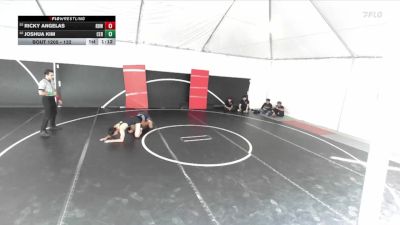 132 lbs Champ. Round 2 - Ricky Angelas, Rancho Bernardo Wrestling vs Joshua Kim, Cerritos