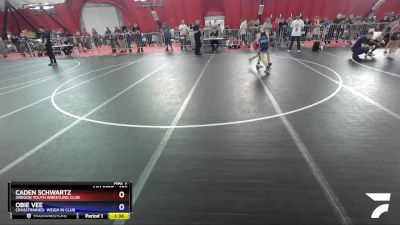 102 lbs Cons. Round 2 - Caden Schwartz, Oregon Youth Wrestling Club vs Obie Vee, CrassTrained: Weigh In Club