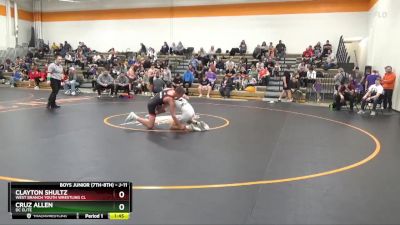 J-11 lbs Semifinal - Cruz Allen, DC Elite vs Clayton Shultz, West Branch Youth Wrestling Cl