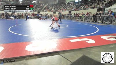 76 lbs Consi Of 8 #2 - Millie Bishop, Redskins Wrestling Club vs Sophia Dover, Norman Jr High
