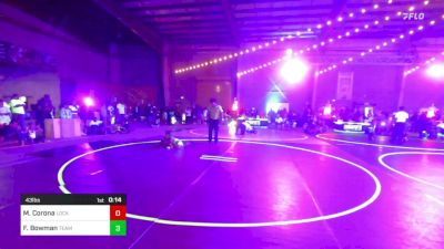 43 lbs Consi Of 16 #2 - Manuel Corona, Lockjaw WC vs Finlee Bowman, Team Tulsa WC
