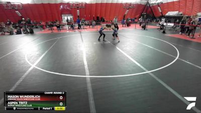 102 lbs Champ. Round 2 - Mason Wunderlich, Oregon Youth Wrestling Club vs Aspen Tritz, Rapids Wrestling Club