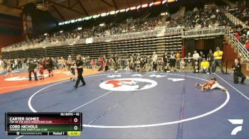 43 lbs Quarterfinal - Carter Gomez, Top Of The Rock Wrestling Club vs Cord Nichols, Cowboy Kids Wrestling Club