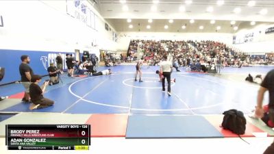 126 lbs Champ. Round 2 - Brody Perez, Friendly Hills Wrestling Club vs Adan Gonzalez, Santa Ana Valley