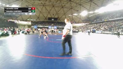 Girls 2A 170 lbs Cons. Round 4 - Raileea Campbell, R. A. Long (Girls) vs Octavea John, Toppenish (Girls)