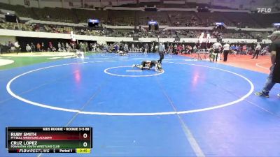 Rookie 3-5 88 1st Place Match - Cruz Lopez, Powhatan Youth Wrestling Club vs Ruby Smith, Pit Bull Wrestling Academy