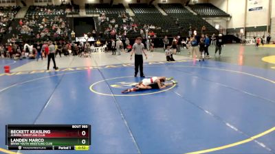 80 lbs Cons. Semi - Beckett Keasling, Aurora Wrestling Club vs Landen Marco, Bryan Youth Wrestling Club