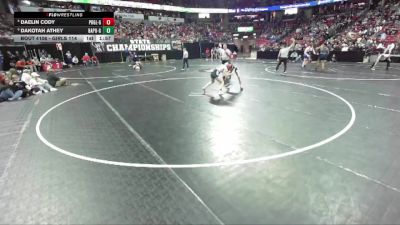 Girls 114 lbs Quarterfinal - Dakotah Athey, Bay Port-Girls vs Daelin Cody, Princeton/Green Lake-Girls