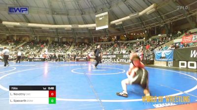 75 lbs Round Of 16 - Landon Novotny, Cowboy Wrestling Club vs Lane Spexarth, Brawlers