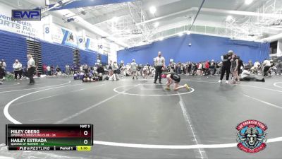 95 lbs Placement (4 Team) - Miley Oberg, OpenMats Wrestling Club vs Hailey Estrada, Queens Of Mayhem