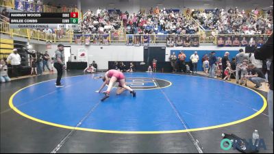 117 lbs Quarterfinal - Hannah Woods, Duncan Demon Wrestling vs Brilee Combs, Cowboy Wrestling Club