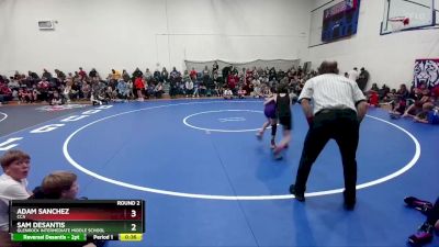 58-59 lbs Round 2 - Sam Desantis, Glenrock Intermediate Middle School vs Adam Sanchez, CCA