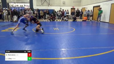 127 lbs R-64 - Georgie Mamakos, Linsly School-WV vs Luke Lilley, Connellsville