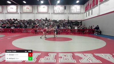 152 lbs Quarterfinal - Tommy Dicker, Watertown vs Alex Willard, Hampshire