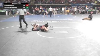 D 1 126 lbs Champ. Round 1 - Corbin Hebert, Central - B.R. vs Jackson Larkins, Airline