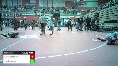 12U - 78 lbs Cons. Semis - James Saavedra, Mishawaka Wrestling Club vs Clayton Adkins, Warpath Wrestling Club