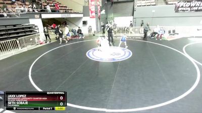 71 lbs Quarterfinal - Jaxx Lopez, Birmingham Community Charter High School Wrestling vs Seth Sobaje, California