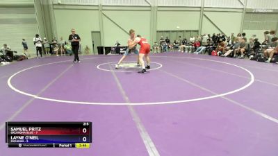 215 lbs 2nd Place Match (16 Team) - Samuel Pritz, Oklahoma Blue vs Layne O`Neil, Michigan