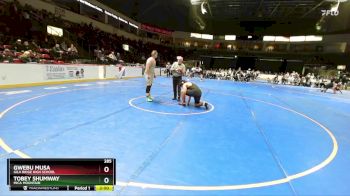 285 lbs Champ. Round 1 - Tobey Shumway, Mica Mountain vs Gwebu Musa, Gila Ridge High School