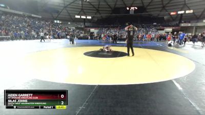 74 lbs Cons. Round 2 - Aiden Garrett, Mt Spokane Wrestling Club vs Silas Johns, South West Washington Wrestling Club